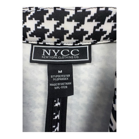 NYCC New York Clothing Co Houndstooth Blazer Jacket Women's Medium Black White - Picture 3 of 8